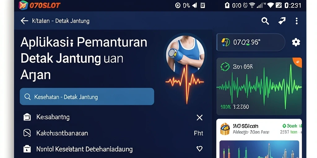Antarmuka intuitif 070SLOT untuk pemantauan detak jantung.
