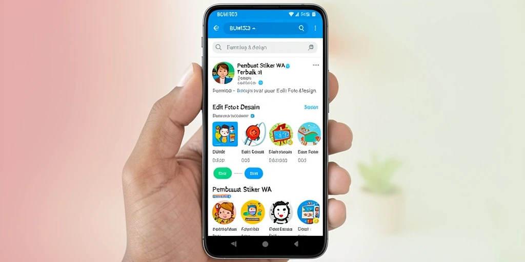 Antarmuka BUMI303 yang user-friendly untuk membuat stiker WA.