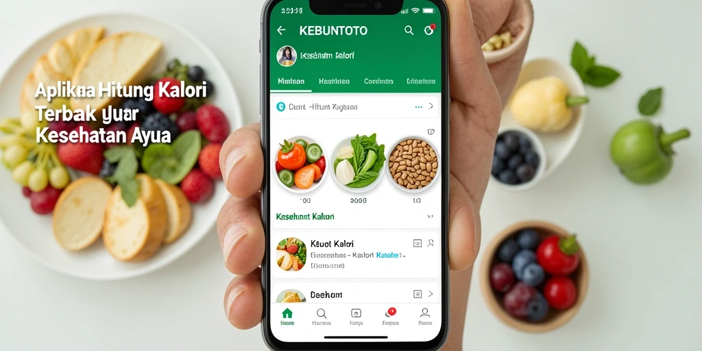 Antarmuka intuitif aplikasi KEBUNTOTO untuk menghitung kalori.