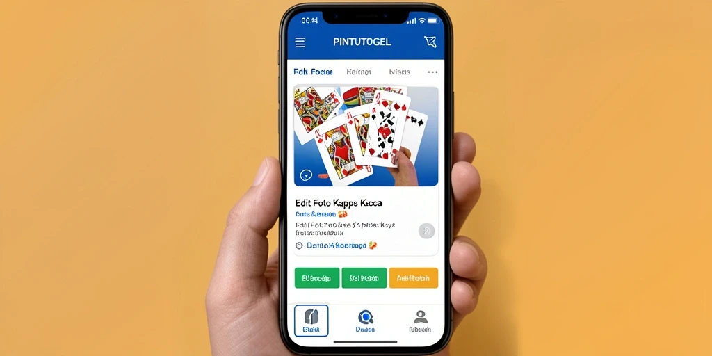 Antarmuka PINTUTOGEL dengan berbagai alat edit foto kertas kaca.