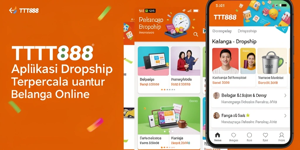 Antarmuka aplikasi TTT888 yang intuitif dan fitur Dropship yang lengkap.