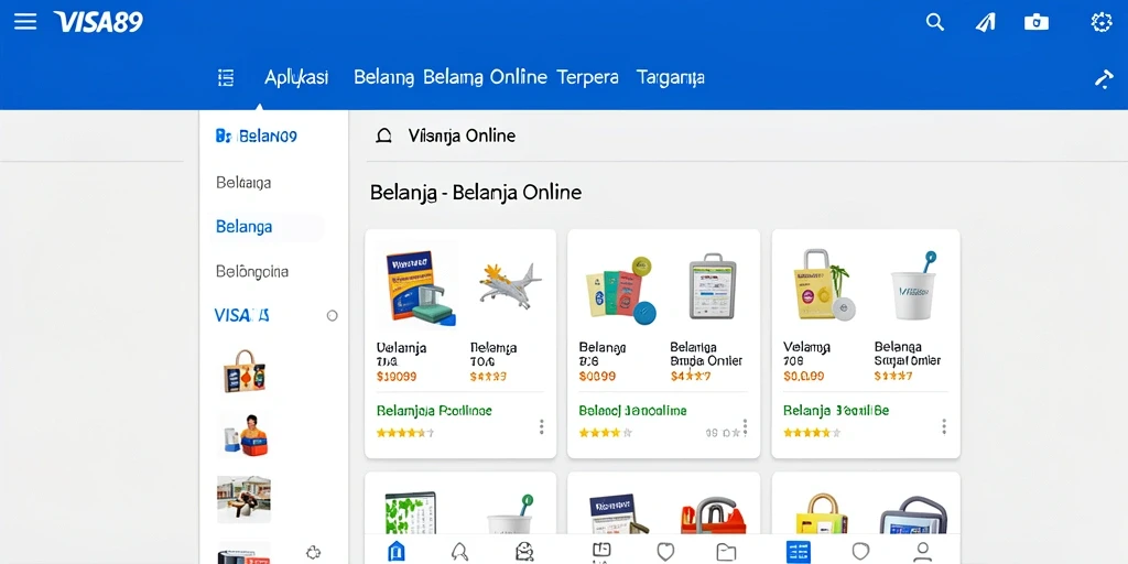Antarmuka aplikasi VISA89 yang mudah digunakan untuk belanja online.