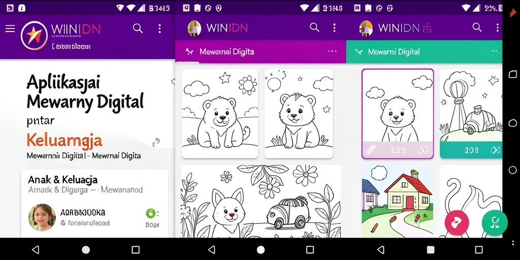 Antarmuka WINIDN yang ramah untuk aktivitas mewarnai anak.